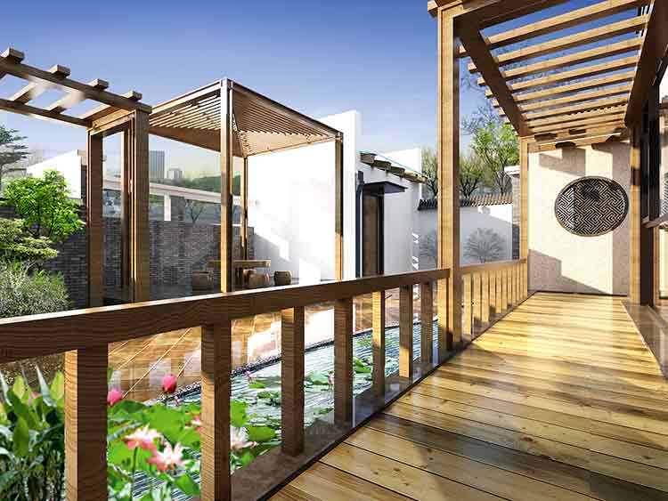 楼顶小庭院景观设计效果图